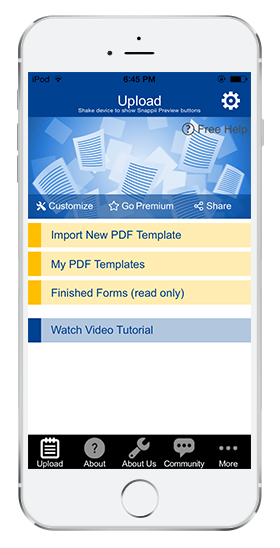 Mobile forms screenshot